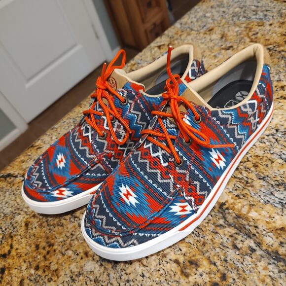 Twisted X Shoes - Twisted X Hooey Loper Aztec Red Multi-Color Shoes WHYC026 Women's Sz 8.5M